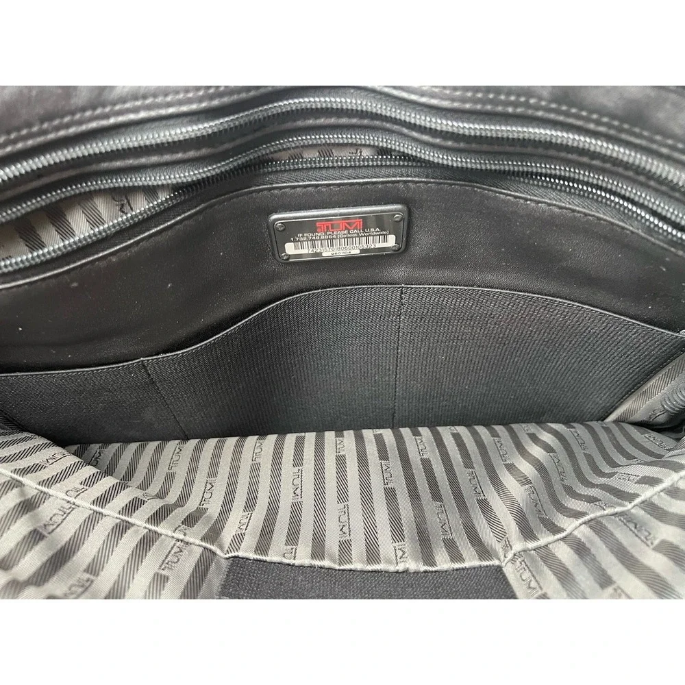 TUMI Briefcase  Laptop Bag  Leather Black  Shoulder Strap 96011D4; 96O11D4